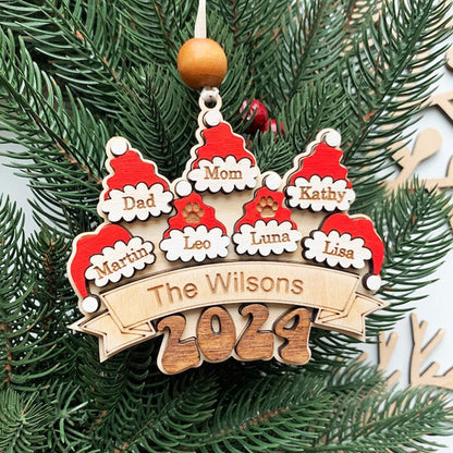 2024 Family Santa Hat Christmas Ornament