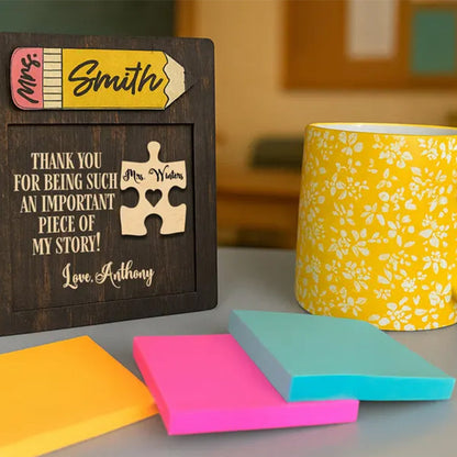 Personalized Teacher Note Pad Holder, Custom Teacher Appreciation Gift