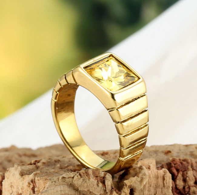 Handmade Mens Ring-Emerald Mens Ring