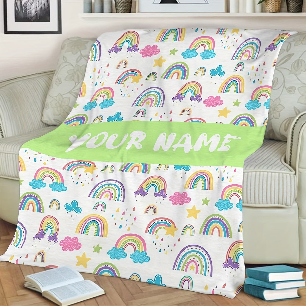 Customize Your Own Rainbow Blanket with Text
