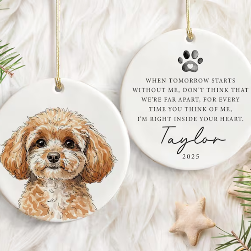 Custom pet memorial ornament, dog remembrance ornament, custom pet ornament