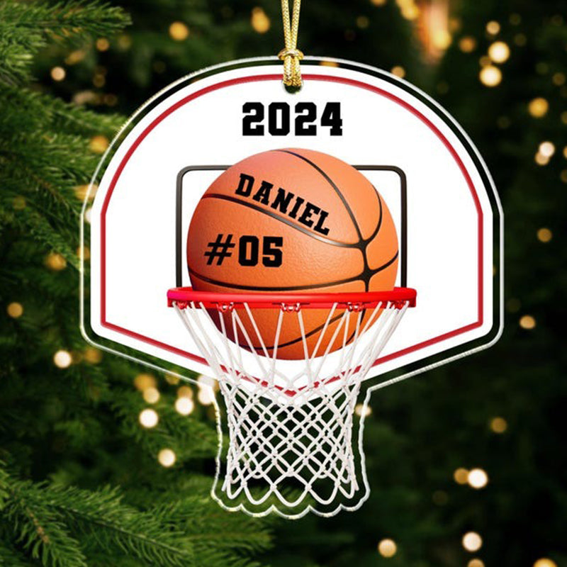 Personalized Basketball Ornament, Custom Name Number Baseball Player Keepsake