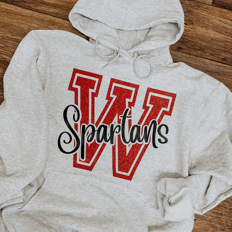 Custom Two Color Print Spirit Fleece Hoodie- Choose Your Colors