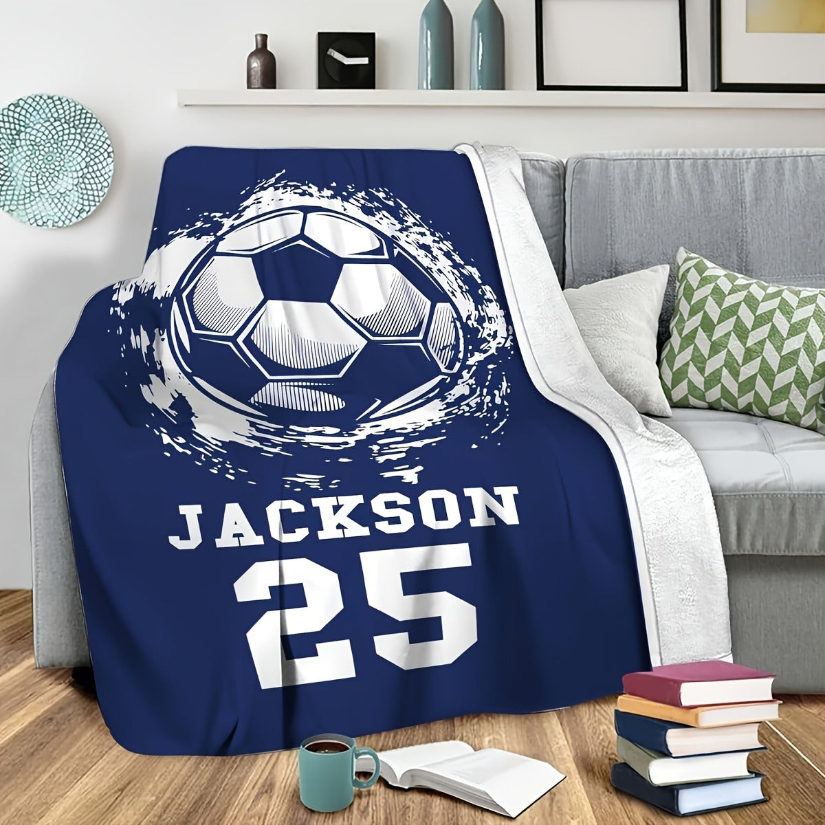 Valentine'S Day Gift Victory Atmosphere, Customized Football Printed Flannel Blanket