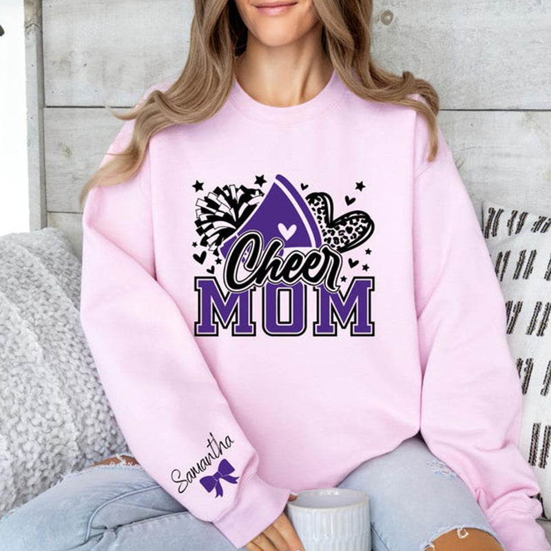 Personalized Cheer Mom Sweatshirt，Cheer Mom with Name Sweatshirt