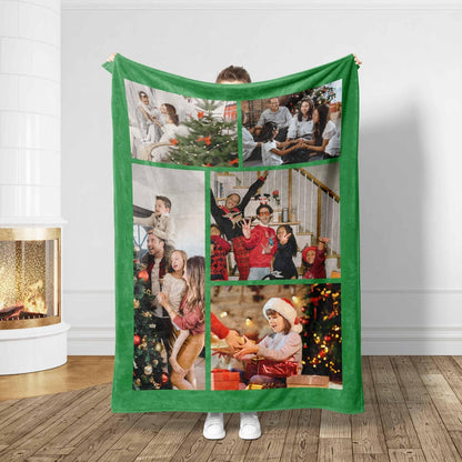 Custom Photo Collage Blanket, Minky or Sherpa Throw