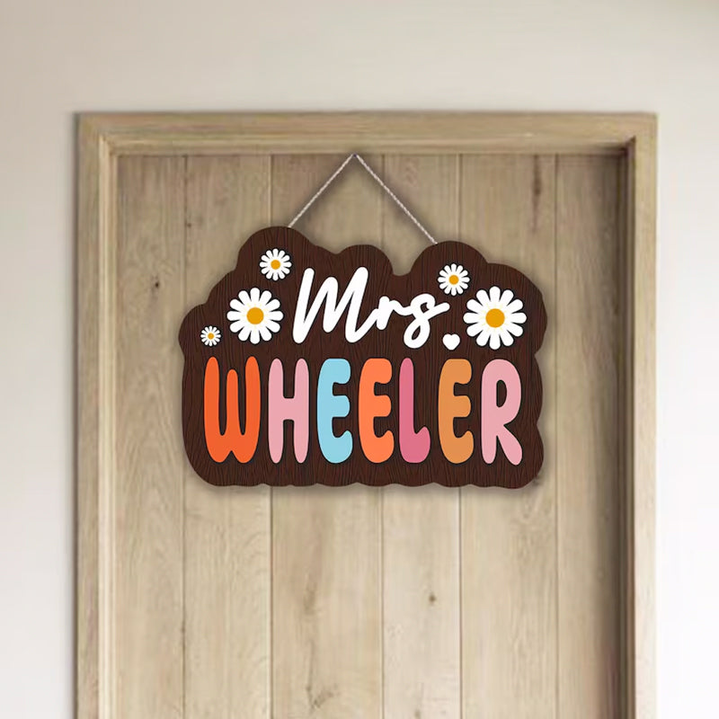 Wooden Custom Name Sign, Custom Door sign, Teachers' day gift