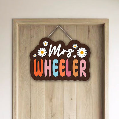 Wooden Custom Name Sign, Custom Door sign, Teachers' day gift