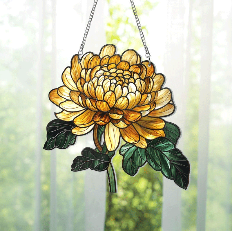 Birth Flower With Name Suncatcher Mothers Day Gift For Mom
