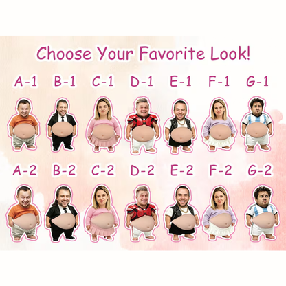 Personalized Dad Squeeze Belly Magnet, Funny Fridge Gift for Dad