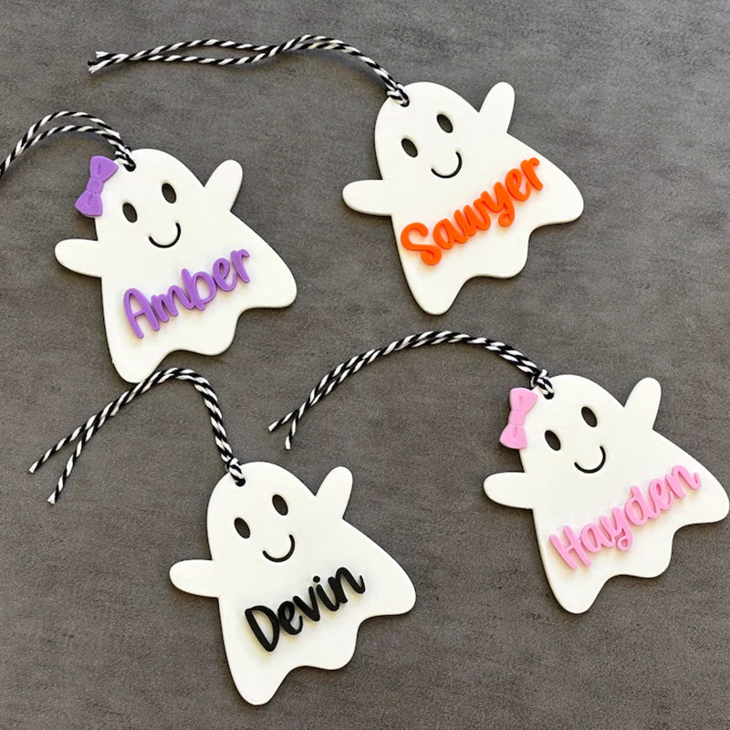 Personalized Ghost Name Tag, Halloween Basket Tag, Boo Basket Tags