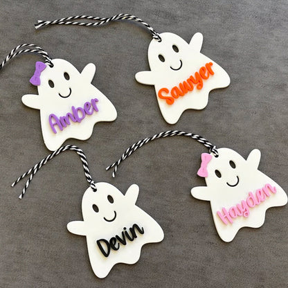 Personalized Ghost Name Tag, Halloween Basket Tag, Boo Basket Tags