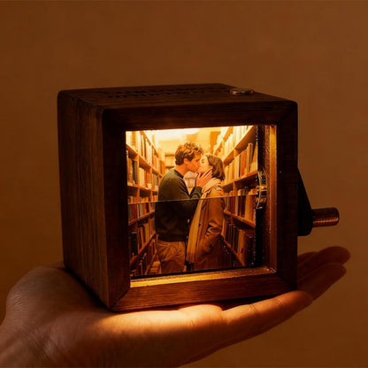 Personalized Photo Flipbook Animation Box,Custom wooden Photo Book with Light