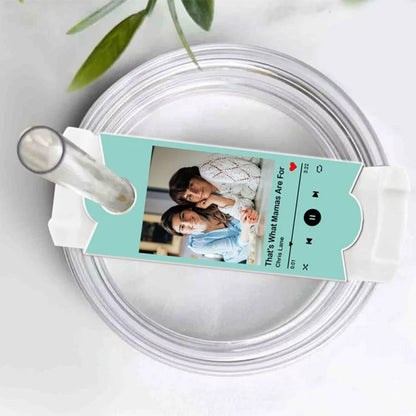 Custom Photo Tumbler Name Plate, Personalized Music Stanley Name Tag with Photo