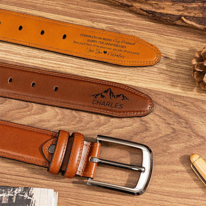 Personalized Leather Belt, Custom Leather Belt for Dad