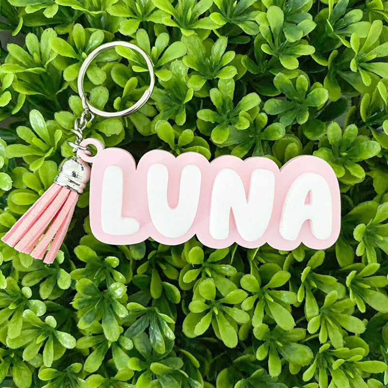 Personalized Keychain, Acrylic Name Tag, Pastel Keychains