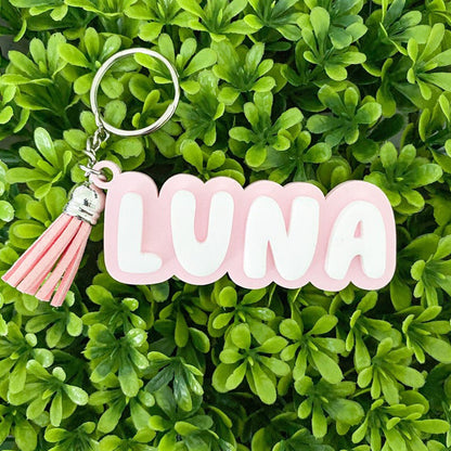 Personalized Keychain, Acrylic Name Tag, Pastel Keychains