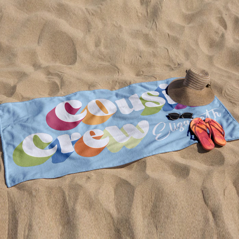 Cousin Crew Beach Towel, Summer Beach Gift For Cousin