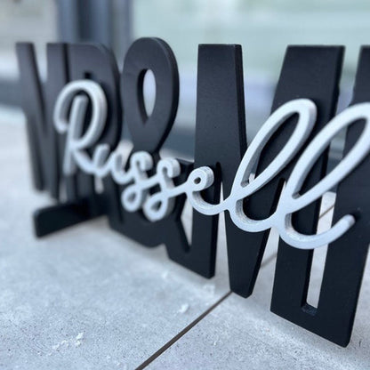Wedding Table Custom Name Sign, Mr & Mrs Name Sign