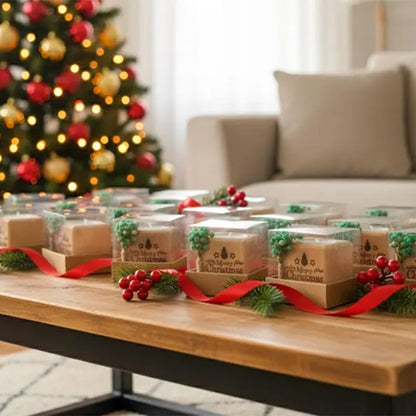 Christmas Candle Favors, Custom Coworker Favors in Bulk