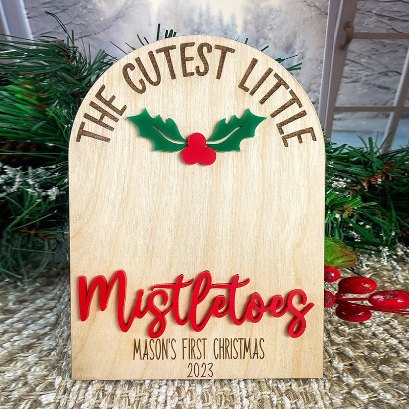 Baby Footprint Mistletoes Christmas Sign DIY Baby's First Christmas