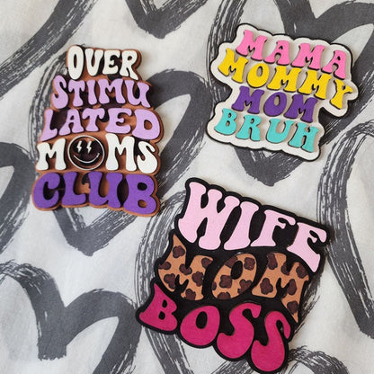 Bag Wife Mom Boss Charm, Overstimulated Moms Club Charm