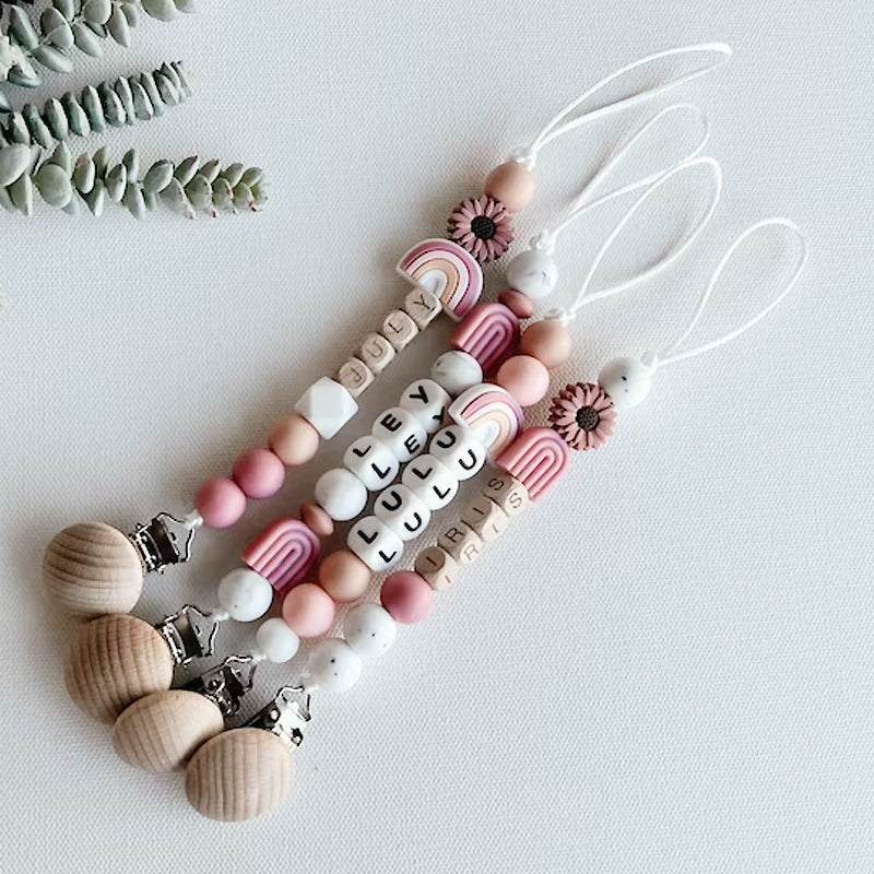 Personalized Custom Pacifier Clip | Custom Baby Name | Personalized Baby Gift | Baby Shower | Newborn Gift | Rainbow Baby
