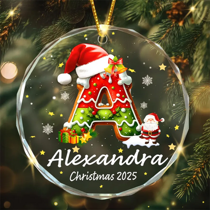 Personalized Gingerbread Letter Ornament, Custom Initial Christmas Decoration Christmas Gift