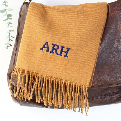 Embroidered Personalised Scarf, Monogrammed Scarf, Winter Scarf