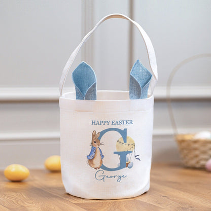Personalized Easter Bunny Gift Bag with Custom Name Initials