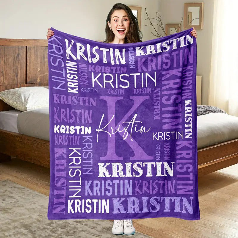 Custom Name Soft Fleece Throw Blanket