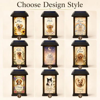 Personalized Pet Memorial Solar Light, Custom Dog Cat Garden Stake,