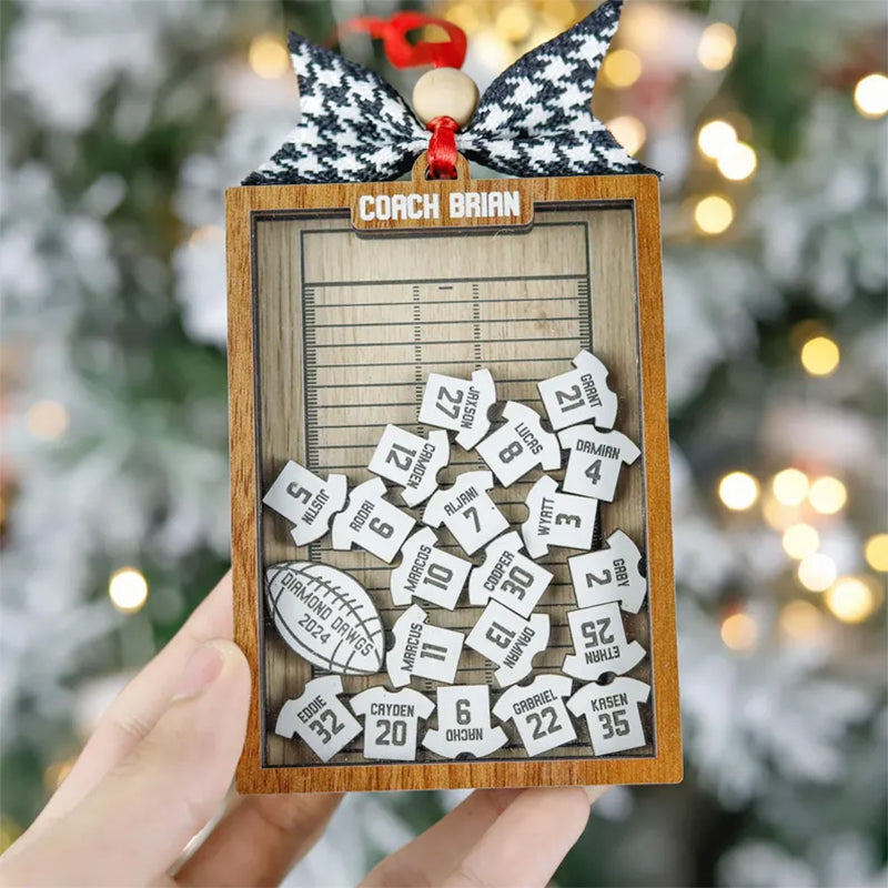 Personalized 4D Football Shaker Ornament, Custom Jersey's Name & Number