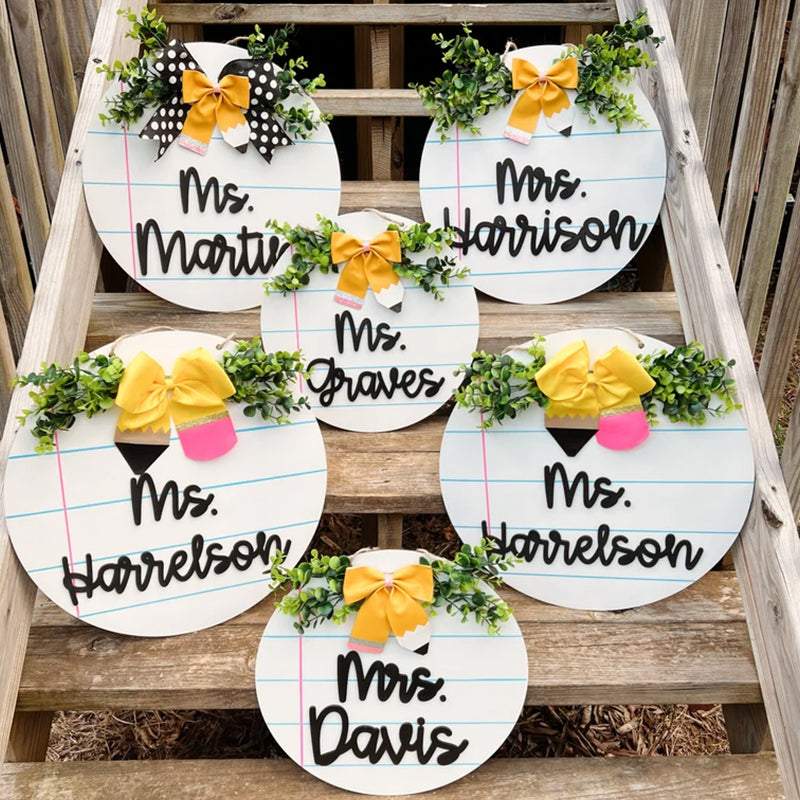 Personalized Teacher Door Hanger, 3D laser cut, teacher sign