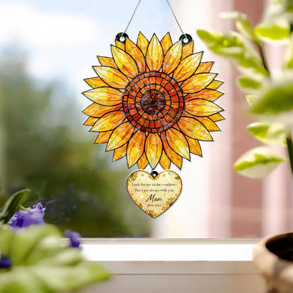 Sunflower Acrylic Suncatcher, Custom Mom Memorial Window Hanging
