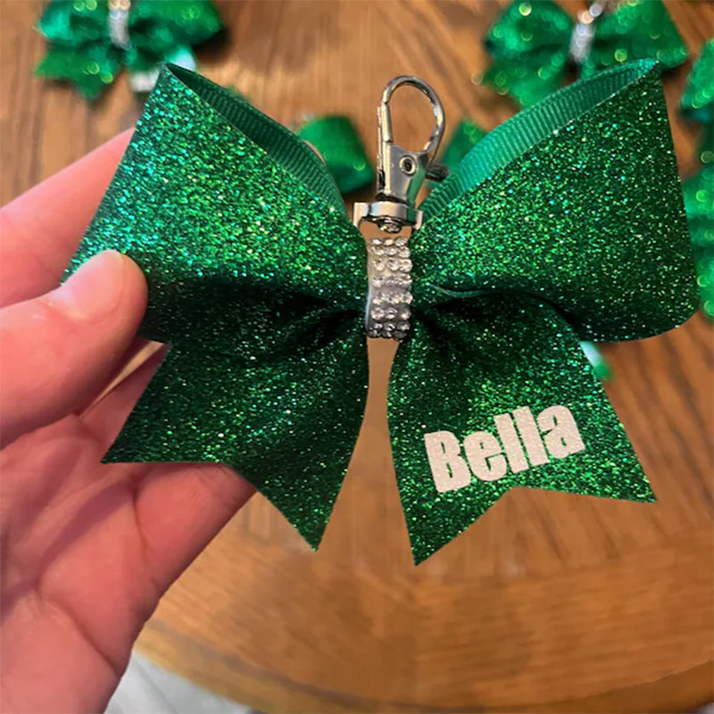 Custom Glitter Bow keychains and/or Wristlets