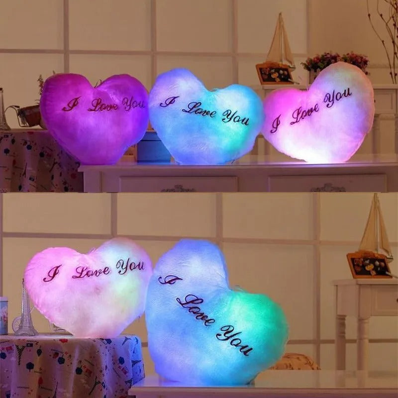Light Up Heart Plush Pillow, Heart Toy with Colorful Lights