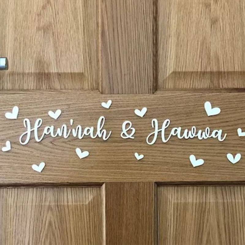 Coloured Acrylic Door Name Sign with Stars or Hearts