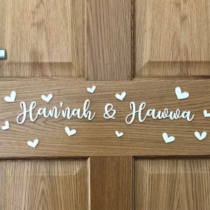 Coloured Acrylic Door Name Sign with Stars or Hearts