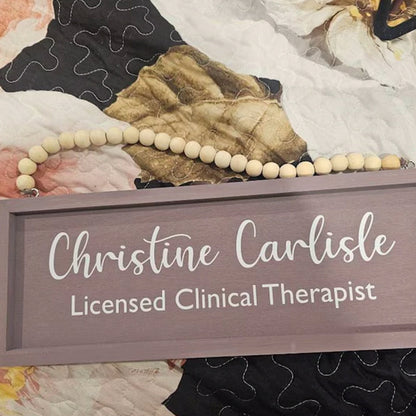 Custom sign, reversible sign, personalized office door sign