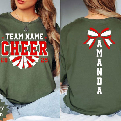 Personalized Cheerleader Mom T-shirt with name
