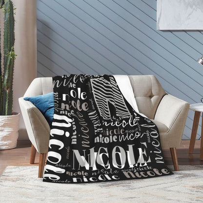 Custom Name Throw Blanket - Personalized Girls and Boys Blanket