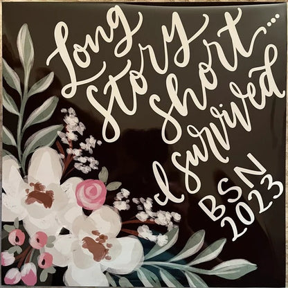 Custom Graduation Cap, Cierra Floral Printed Graduation Cap Topper, Senior Gift, Senior Graduation