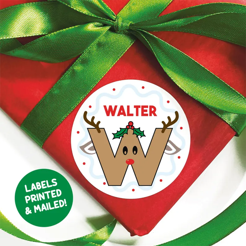 Personalized Christmas Name Tags, Kids Xmas Lights Gift Tags