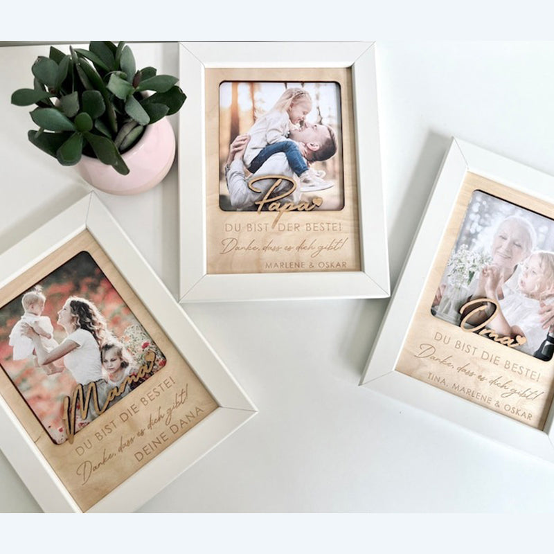 Birthday gift for dad - You're the best! Wooden picture with personalized engraving