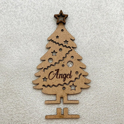 Personalized Family Christmas Trees, Mom Dad and Kids