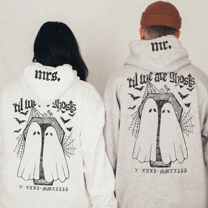 Custom horror couple anniversary gifts matching t-shirts Halloween wedding