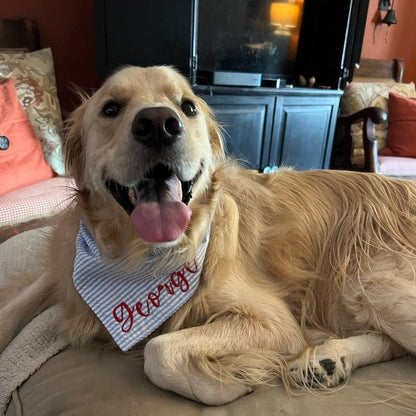 Embroidered Personalized Dog Bandana  Custom Tie On