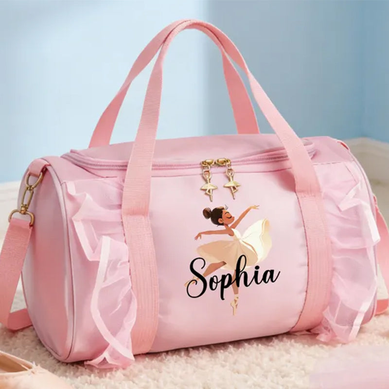 Personalized Ballerina Duffle Bag,Custom Name Gift for Her,Dance School Bag