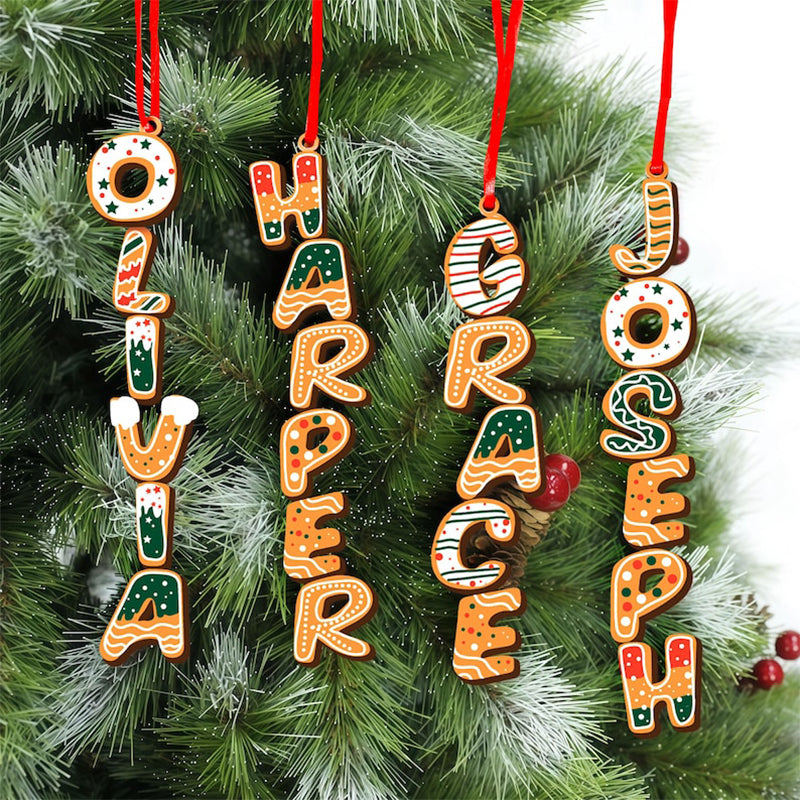 Custom Gingerbread Letter Ornament with Name